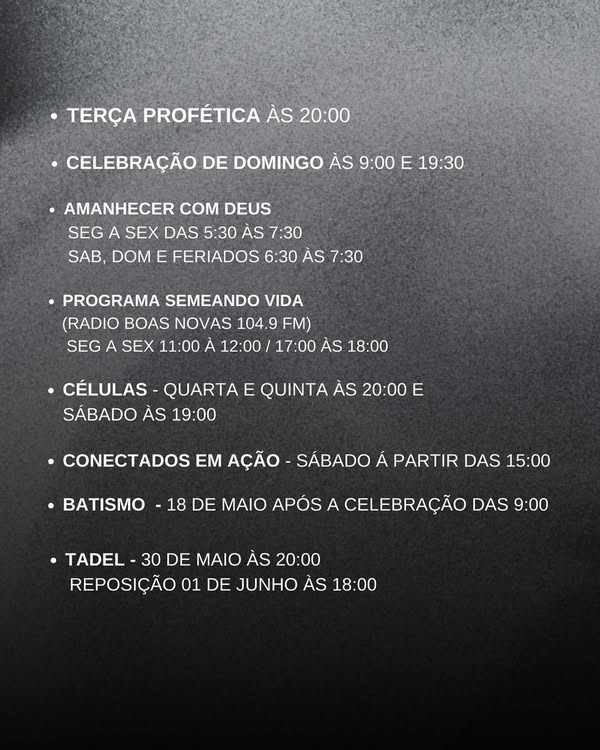 agenda maio 2025